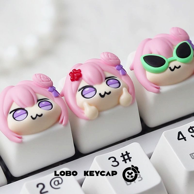 Cute Pink Hair Anime Girl Resi - Gaming Console Keyboard ulasan dan harga