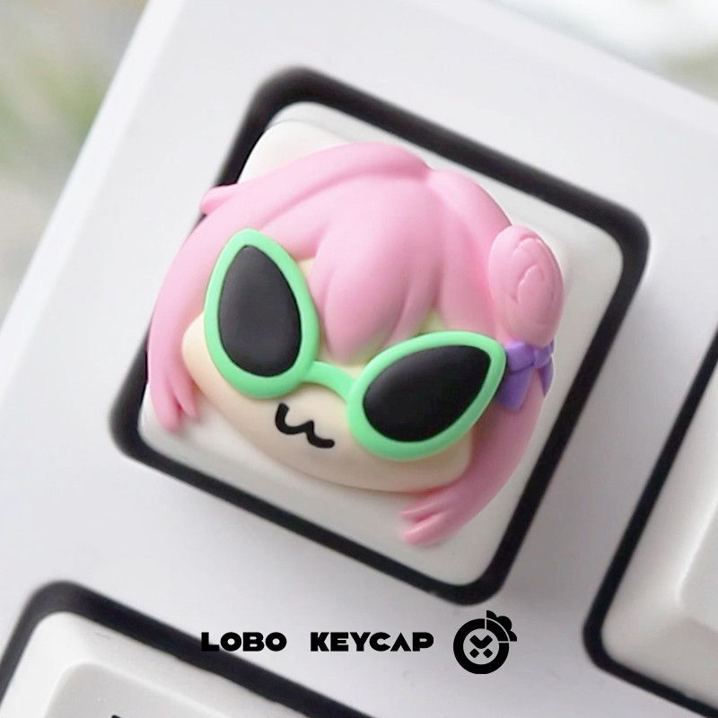 Cute Pink Hair Anime Girl Resi - Gaming Console Keyboard ulasan dan harga