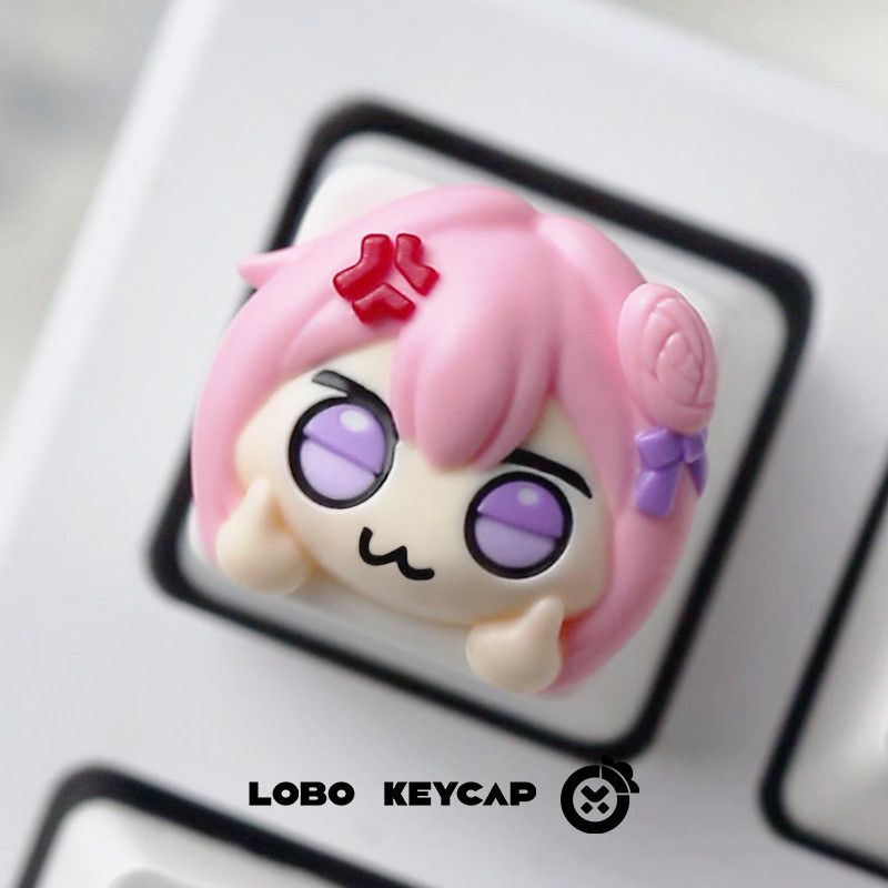 Cute Pink Hair Anime Girl Resi - Gaming Console Keyboard ulasan dan harga