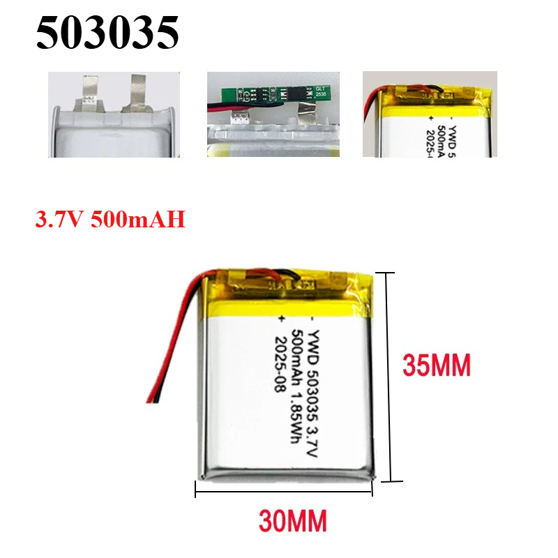 3.7V 500mAh 503035 Rechargeabl - Gaming Console Vr ulasan dan harga